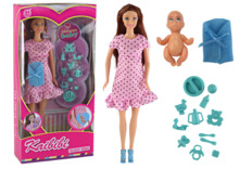 Rase nukk Lean Toys, roosa kleit, aksessuaaridega