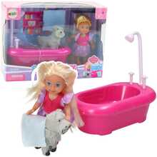Nukk Lean Toys vanniga ja koeraga, roosa