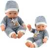 Beebinukk Lean Toys, 24 cm, halli pidžaama ja mütsiga