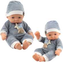 Beebinukk Lean Toys, 24 cm, halli pidžaama ja mütsiga