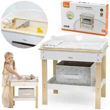 Puidust multifunktsionaalne mähkimislaud Viga Toys, 2in1, nukkudele