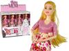 Rase nukk Lean Toys, roosa lilledega kleit