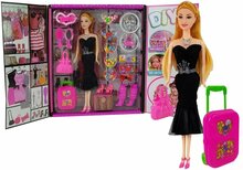 Nukk Lean Toys musta kleidiga, 28 cm