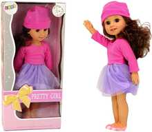 Nukk Lean Toys, Baby Girl Doll, pruunid juuksed