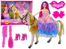 Printsessinukk Lean Toys, valge poniga