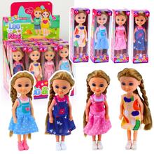 Mini nukk pikkade juustega ja kleidis, 15 cm