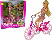 Nukk jalgrattaga Lean Toys, roosa