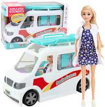 Mänguasi kiirabiauto Lean Toys Mobile Hospital Ambulance 2in1 nuku ja kanderaamiga
