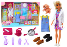 Nukk Lean Toys Anlily 4in1, arst, juuksur, kokk, loomad, riiete aksessuaarid