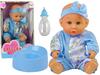 Nukk Lean Toys Blue Baby Doll Potty Drink Pee, 24 cm