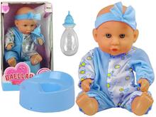 Nukk Lean Toys Blue Baby Doll Potty Drink Pee, 24 cm