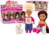 Nukukomplekt Lean Toys, mini nukk pikkade juustega, värviliste loomariietega