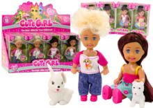 Nukukomplekt Lean Toys, mini nukk pikkade juustega, värviliste loomariietega