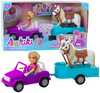 Nuku komplekt Lean Toys Ankiki muudetava autoga, haagise ja hobusega
