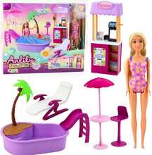 Nukukomplekt Lean Toys Anlily rannas basseini ja aksessuaaridega