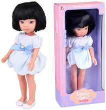 Nukk Jokomisiada Lovely Girl ZA5850, 33 cm, mustad lühikesed juuksed, valge kleit
