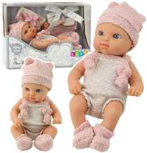 Beebinukk Lean Toys, 18 cm, roosa riietus, müts, põll