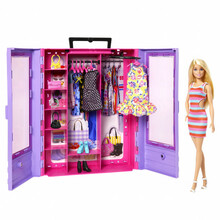 Barbie riidekapi ja nuku komplekt, HJL66, MATTEL BARBIE