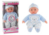 Beebinukk Lean Toys, 30 cm, sinine pidžiiama karuga, helidega