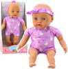 Beebinukk Lean Toys, 31 cm, lillade riietega ja peapaelaga