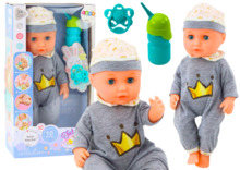 Beebinukk Lean Toys, hall pidžaama, helidega ja tarvikutega