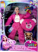 Nukk Emily With Bear Costume QJ201C, 32 cm