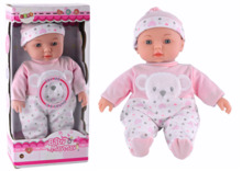 Beebinukk Lean Toys, 30 cm, roosa pidžaaama karumütsiga