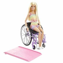 Nukk Barbie ratastooliga, HJT13, heledate juustega