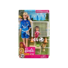 Nukk Barbie jalgpallitreener, GLM47, tarvikutega