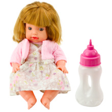 Beebinukk Lean Toys, 30 cm, heliefektide ja pudeliga