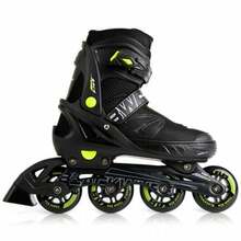 Reguleeritavad rulluisud Blackwheels Sonic, 33-36, must/roheline