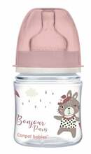 Beebipudel Canpol Babies Bonjour Paris, laia kaelaga, roosa, 120 ml
