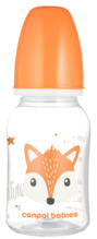 Kitsa kaelaga pudel Canpol Babies Cute Animals, oranž, 120 ml