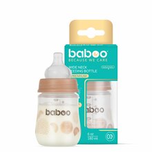 Koolikuvastane lutipudel Baboo, laia kaelaga, 180 ml, 0+ kuud, Au Naturale