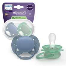 Lutt Philips Avent SCF091/42 Ultra Soft, 6-18 kuud, hall/roheline, 2 tk