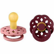 Lutt Bibs Boheme Natural Rubber Size 2, 6-18 kuud, Dusty Pink/Elderberry, 2 tk