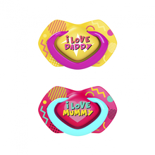 Silikoonist sümmeetriline lutt Canpol Babies Neon Love 18+ kuud, 22/654pin, roosa, 2 tk