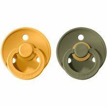 Lutt BIBS Colour Natural Rubber Honey Bee/Olive 6-18 kuud, 2 tk