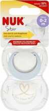 Lutt NUK 401889 STAR SILICONE 0-2 kuud, 2 tk, sinine, 541388, 175283.
