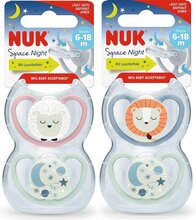 Lutt NUK Space Night 6-18 kuud, 2 tk, erinevad värvid