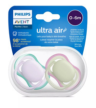 Lutid Philips Avent Ultra Air SCF085/24, 0-6 kuud, roosa/roheline, 2 tk