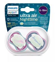 Lutt Philips Avent SCF376/14 Ultra Air Night, 6-18 kuud, roosa, 2 tk