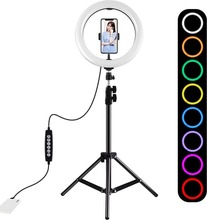 Statiiv Puluz 1,1m koos 26 cm RGBW LED rõngasvalgusega, PKT3044
