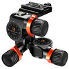 Statiivi pea K&F Concept 3-Way Geared Tripod Head, KF31.047, alumiinium