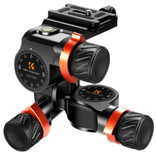 Statiivi pea K&F Concept 3-Way Geared Tripod Head, KF31.047, alumiinium