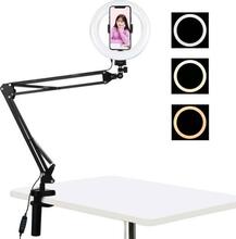 Lauastatiiv Puluz 20 cm LED rõngasvalgustiga PKT3089B