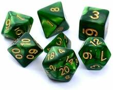 Mängutäringud Rebel RPG Dice Set - Pearl - Green