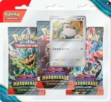 Lauamängu täiendus Pokemon TCG - Scarlet & Violet 6 Twilight Masquerade Checklane 3-Pack Blister - Snorlax