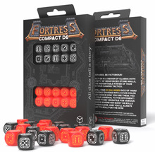 Täringukomplekt Fortress Compact D6, must ja punane
