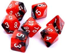 Lauamängude täringute komplekt Rebel RPG, punane/must